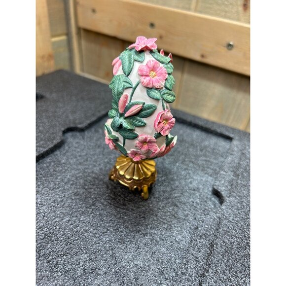 House Of Faberge Hummingbird Egg Jewels In The Garden Franklin Mint W/Gold Stand - Picture 4 of 11